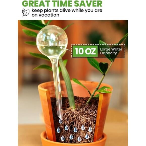 Plant Watering Globes Large Plastic XL Set of 4 - Automatic Plant Waterer Indoor - Picture 3 of 7